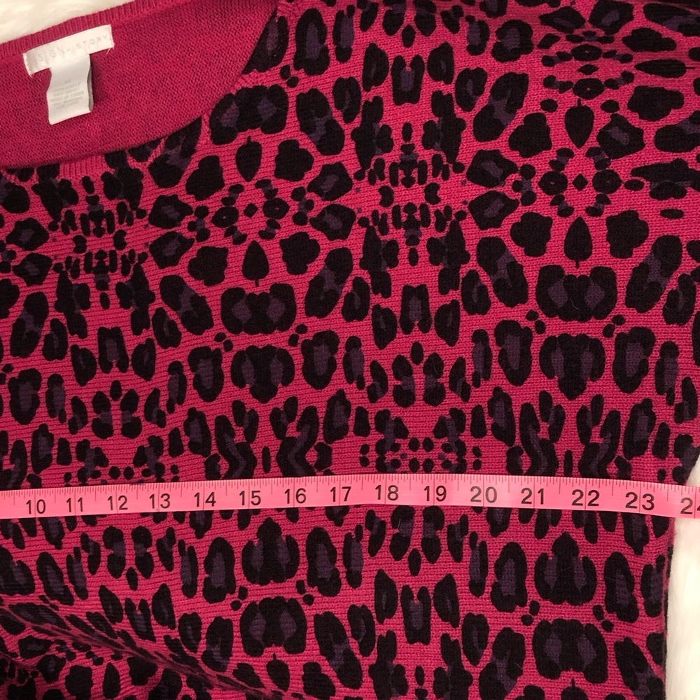 Design History Pink&Purple Animal Print Sweater XL - Picture 6 of 10